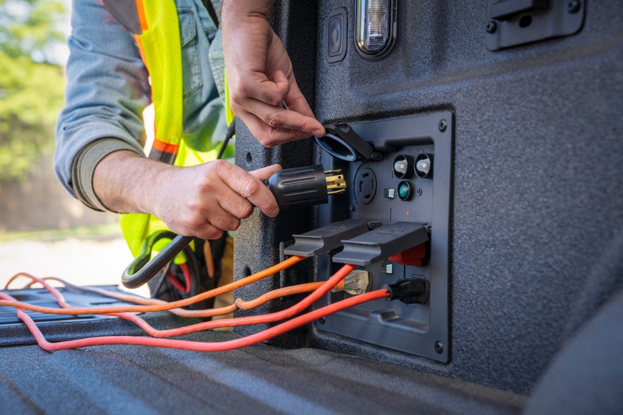 Ford F-150 Pro Power Onboard outlets in back of pickup bed